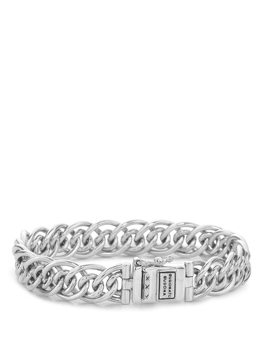 Buddha to Buddha Nathalie Mini XS schakelarmband van zilver - voorkant zilver