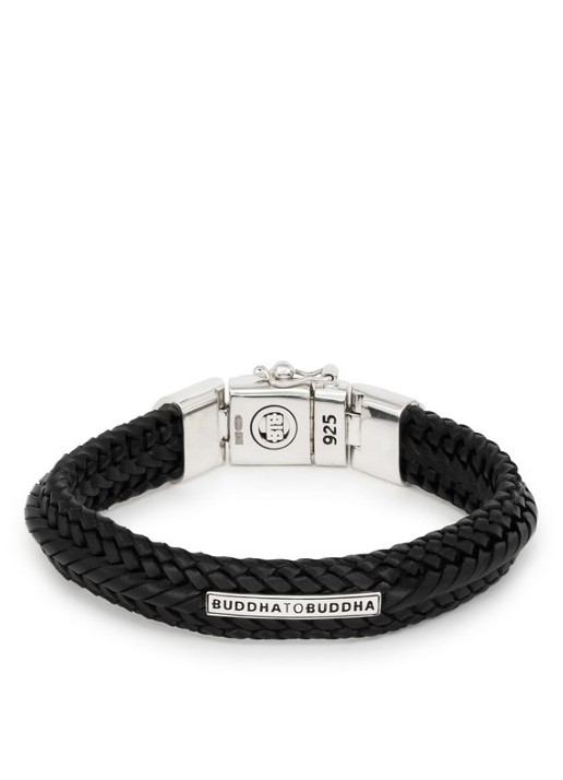 Buddha to Buddha Nurul Small armband van leer - detail zwart
