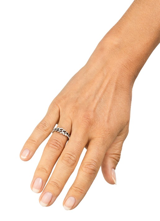 Buddha to Buddha Ring Chain Gradient Zilver - voorkant 2 zilver