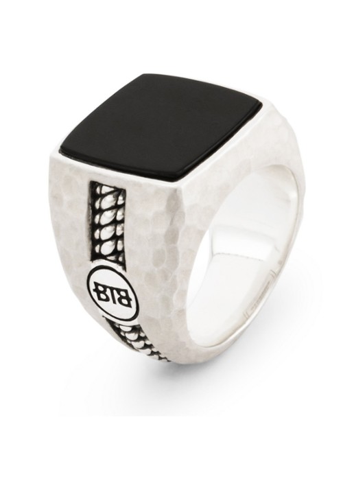 Buddha to Buddha Tangguh Signet zegelring van zilver met onyx - detail 4 zilver