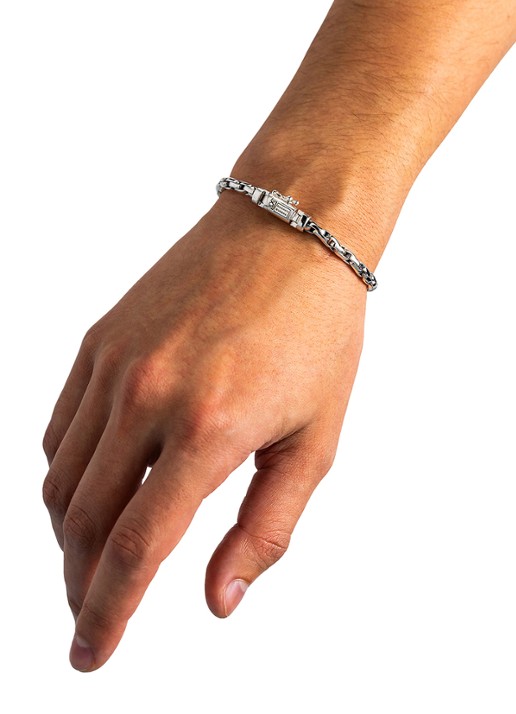 Buddha to Buddha Venetian Mini Twist armband van zilver - detail 3 zilver