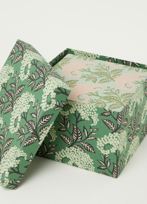 Bungalow Duo Elderflower opbergdoos set van 2 - detail groen