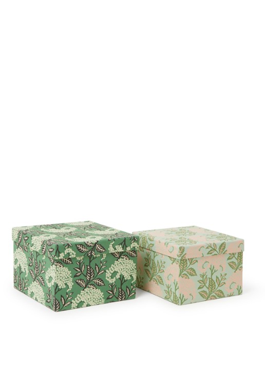 Bungalow Duo Elderflower opbergdoos set van 2 - voorkant 2 groen