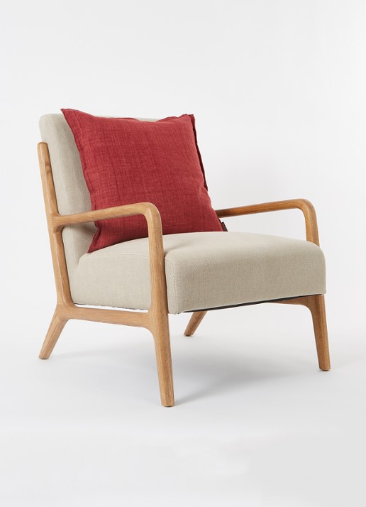 Bungalow Sierkussen 55 x 55 cm - voorkant 2 cranberryrood