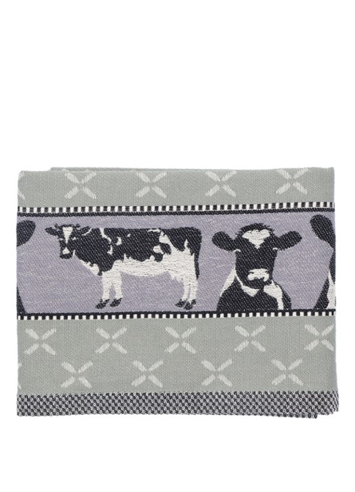 Bunzlau Castle Cow theedoek 65 x 65 cm  - detail groen