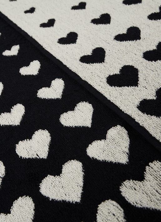 Bunzlau Castle Hearts keukendoek van  katoen 50 x 60 cm - detail 3 zwart