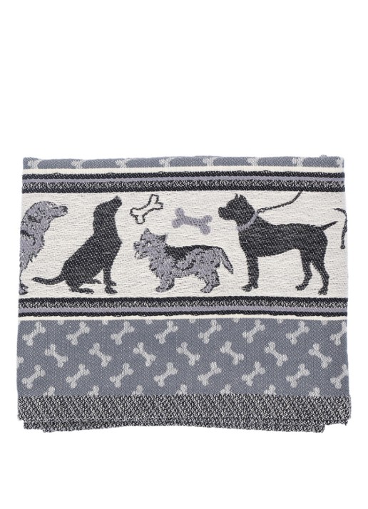 Bunzlau Castle Hond theedoek 65 x 65 cm - detail antraciet