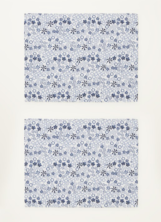 Bunzlau Castle Indigo Lace placemat set van 2  - voorkant 2 donkerblauw