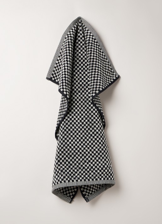 Bunzlau Castle Small Check keukendoek van  katoen 50 x 60 cm - voorkant 2 zwart
