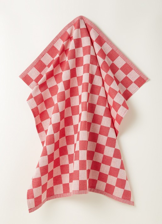 Bunzlau Castle Theedoek van katoen 65 cm x 66 cm - voorkant 2 steenrood