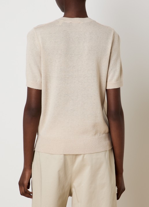 Burberry Anisa fijngebreide top met logoborduring - achterkant 5 beige