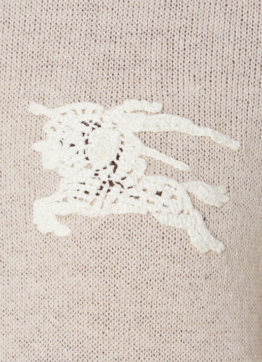 Burberry Anisa fijngebreide top met logoborduring - detail 4 beige