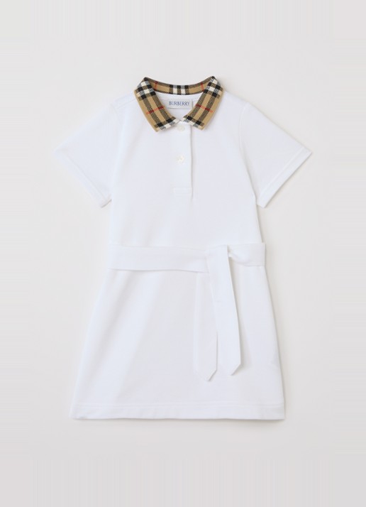 Burberry Astrid polojurk van piqué katoen - voorkant 2 wit