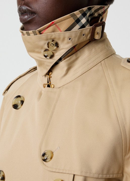Burberry Asymmetrische trenchcoat met paspelzakken - detail 6 zwart