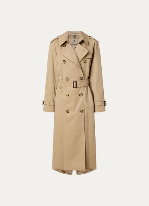 Burberry Asymmetrische trenchcoat met paspelzakken - voorkant zwart