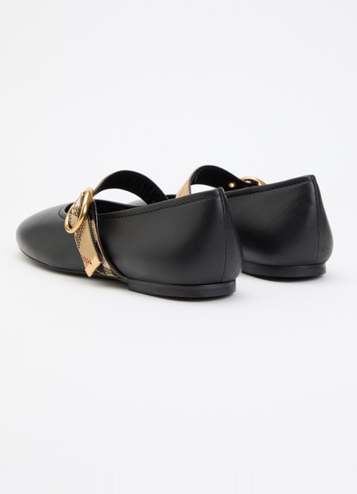 Burberry Ballerina van lamsleer - achterkant zwart