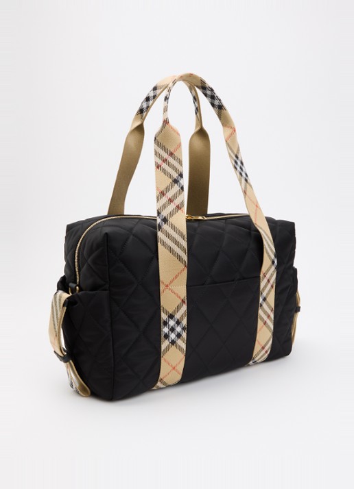 Burberry Belfast luiertas met quilt patroon en verschoningsmat - achterkant 6 zwart