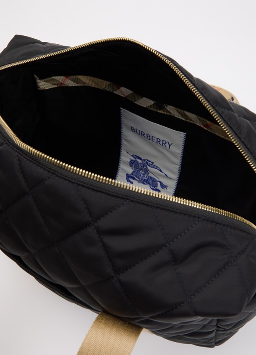 Burberry Belfast luiertas met quilt patroon en verschoningsmat - detail zwart
