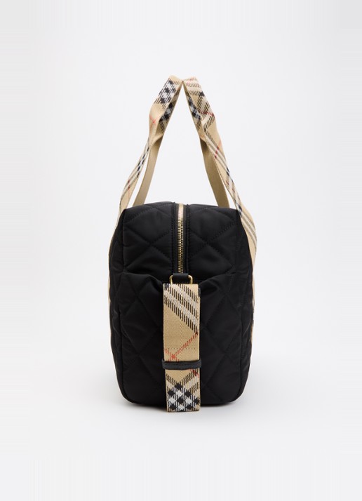Burberry Belfast luiertas met quilt patroon en verschoningsmat - detail 2 zwart