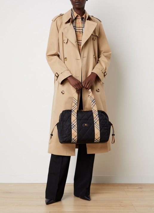Burberry Belfast luiertas met quilt patroon en verschoningsmat - voorkant 7 zwart