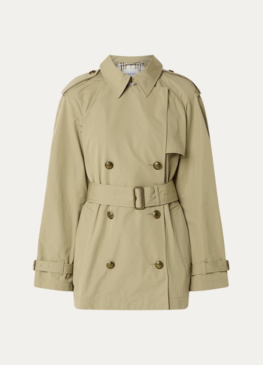 Burberry Belgravia double-breasted trenchcoat met steekzakken en ceintuur - voorkant 2 khaki