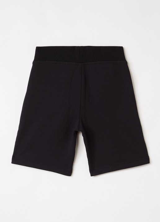Burberry Benny straight fit korte broek met logoband - voorkant 3 zwart