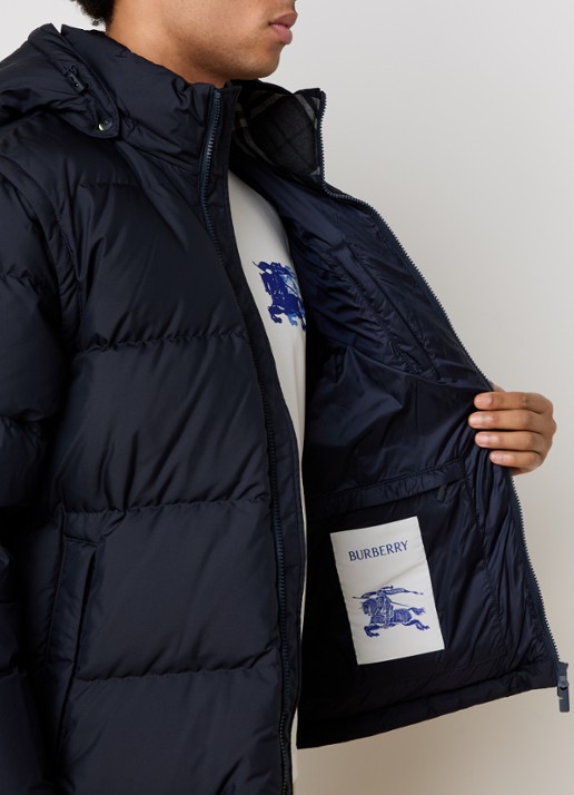 Burberry Bideford puffer jack met afneembare capuchon en mouwen - detail 2 donkerblauw