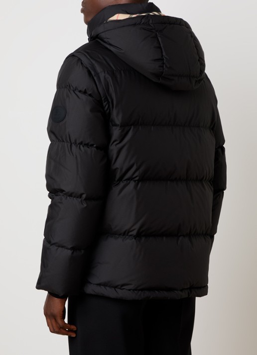 Burberry Bideford puffer jack met afneembare capuchon en mouwen - achterkant 4 zwart