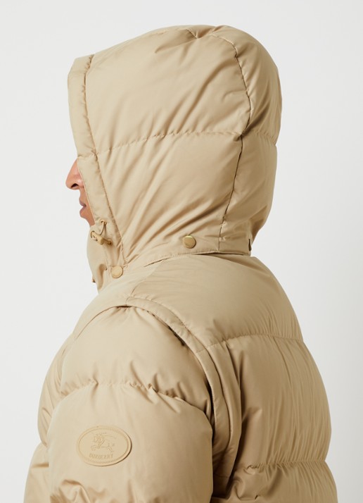 Burberry Bideford puffer jack met donsvulling - detail 3 khaki
