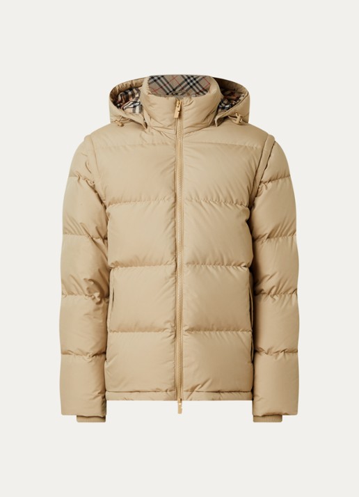 Burberry Bideford puffer jack met donsvulling - voorkant 5 khaki