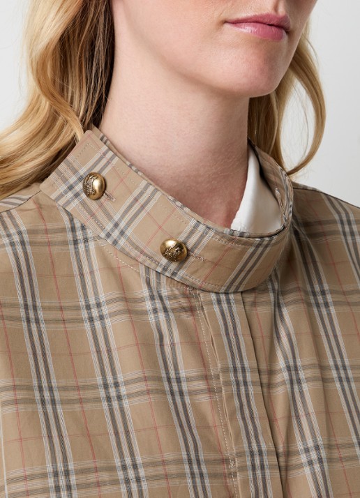 Burberry Blouse met ruitdessin - detail 2 zand