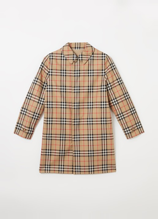 Burberry Braxton reversible parka met ruitdessin - voorkant 2 beige