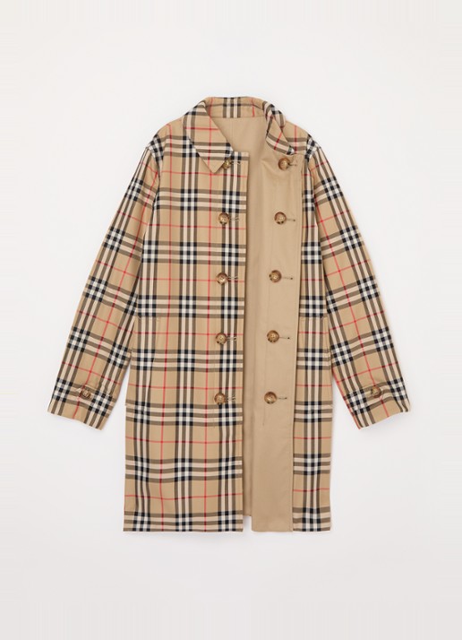 Burberry Braxton reversible trenchcoat met ruitdessin - detail 3 beige