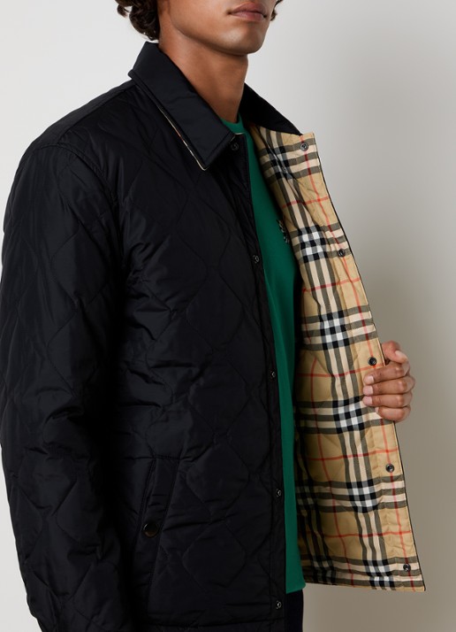 Burberry Brighton quilted jack met steekzakken - detail 3 zwart