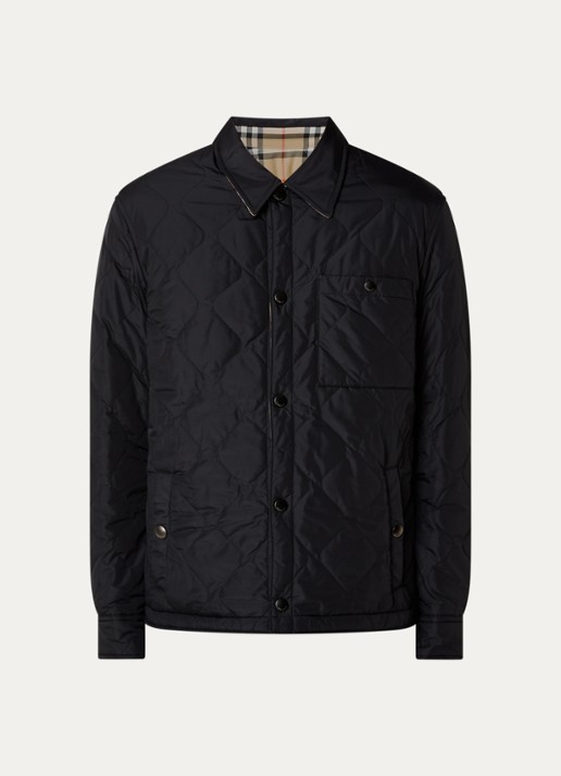 Burberry Brighton quilted jack met steekzakken - voorkant zwart