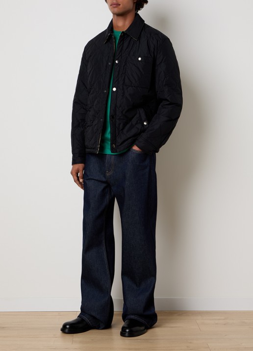 Burberry Brighton quilted jack met steekzakken - voorkant 7 zwart
