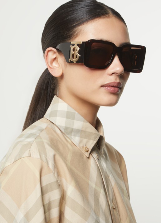 Burberry Butterfly zonnebril BE4406U - voorkant 5 donkerbruin