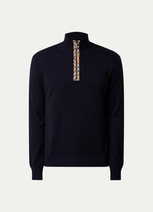 Burberry Cameron fijngebreide trui in wolblend met halve rits