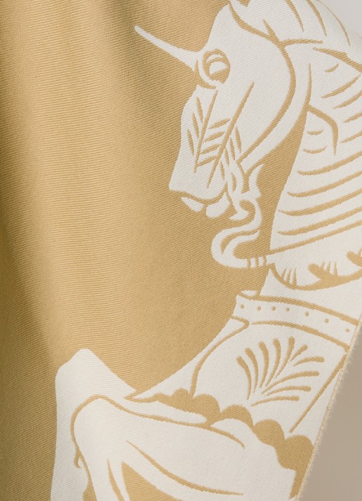 Burberry Cape in kasjmierblend met logoprint - detail 5 zand