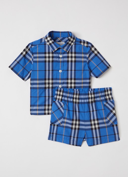 Burberry Carey set van overhemd en korte broek in giftbox 2-delig
