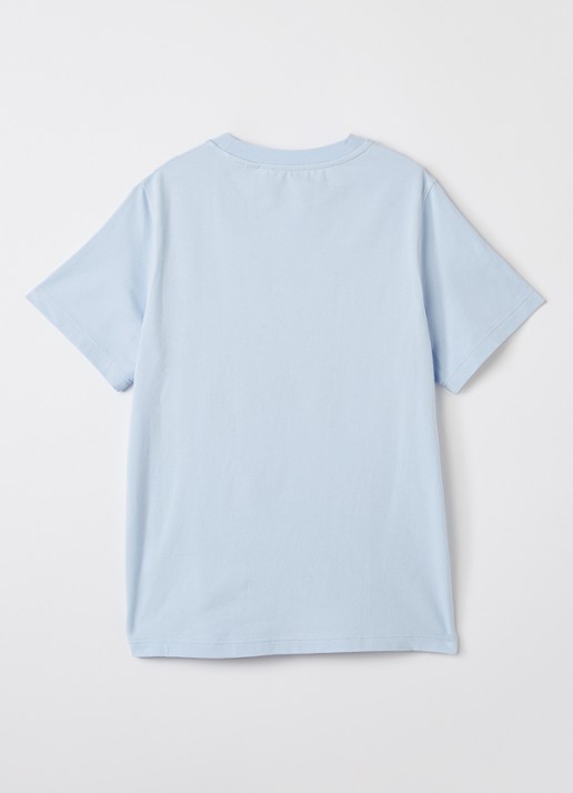 Burberry Cedar T-shirt met logoborduring - voorkant 2 lichtblauw