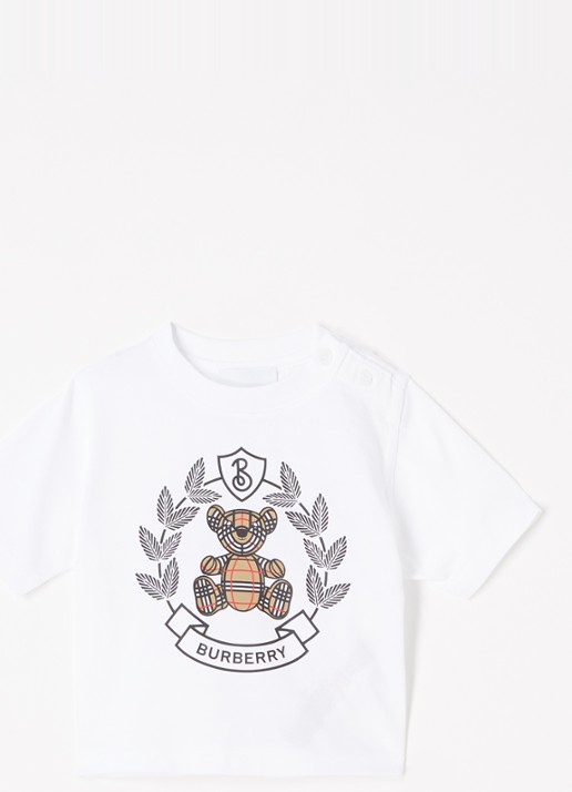 Burberry Cedar T-shirt met logoprint - voorkant wit
