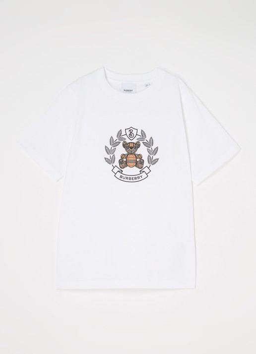 Burberry Cedar T-shirt met logoprint - voorkant wit