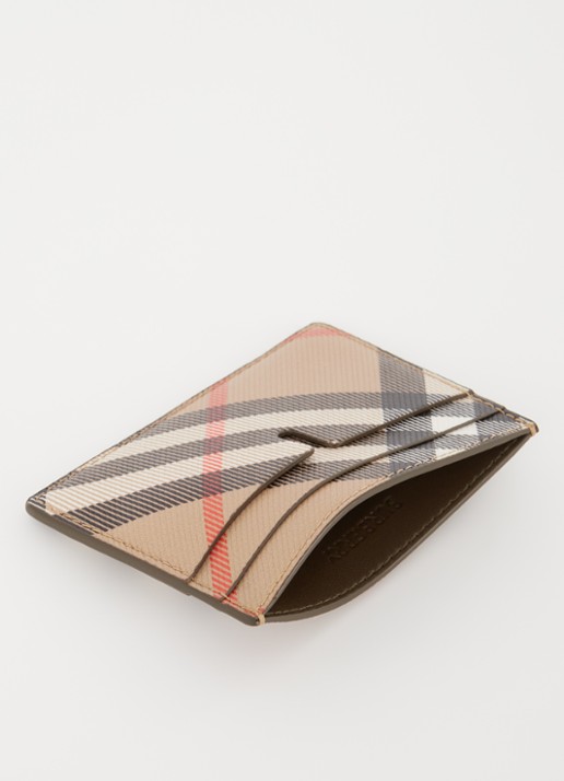 Burberry Check pasjeshouder met ruitdessin - voorkant 3 camel