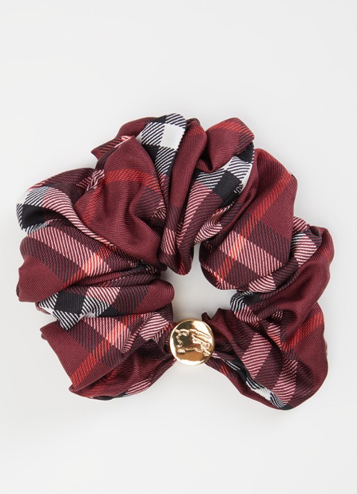 Burberry Check scrunchie van zijde met ruitdessin