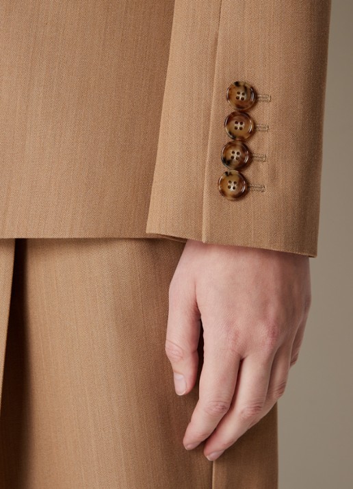 Burberry Claudette blazer in wolblend met klepzakken en schoudervulling - detail 5 camel