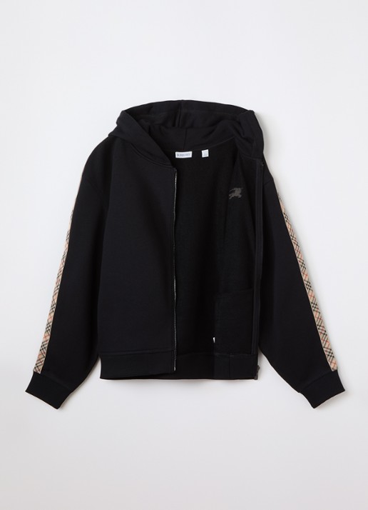 Burberry Clyde sweatvest met logoborduring - voorkant 3 zwart