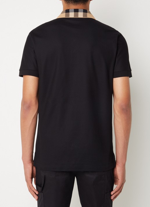 Burberry Cody regular fit polo met logoprint - achterkant 5 zwart
