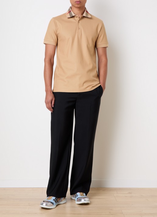 Burberry Cody regular fit polo met logoprint - voorkant 4 camel