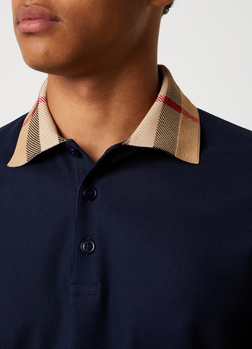 Burberry Cody regular fit polo met logoprint - detail 5 donkerblauw